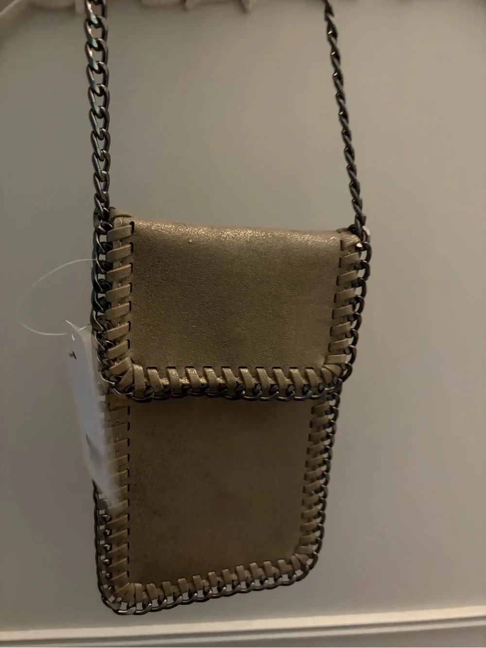 Women's Suede Crossbody Phone Pouch - Taupe